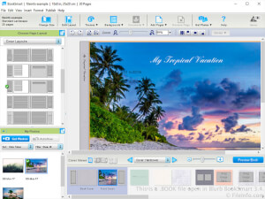 Screenshot of a .book file in Blurb BookSmart 3.4