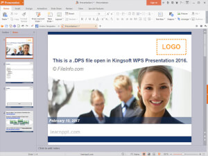 Screenshot of a .dps file in Kingsoft WPS Presentation 2016