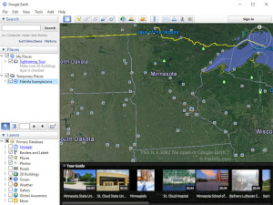 Screenshot of a .kmz file in Google Earth 7