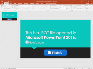 Screenshot of a .pot file in Microsoft PowerPoint 2016