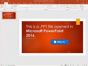 Screenshot of a .ppt file in Microsoft PowerPoint 2016