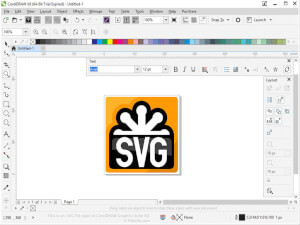 Screenshot of a .svg file in CorelDRAW Graphics Suite X8