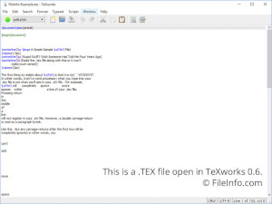 Screenshot of a .tex file in TeXworks 0.6