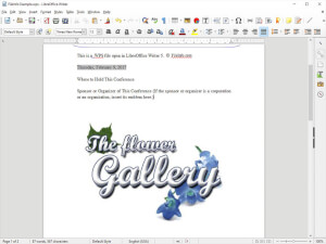 Screenshot of a .wps file in LibreOffice Writer 5